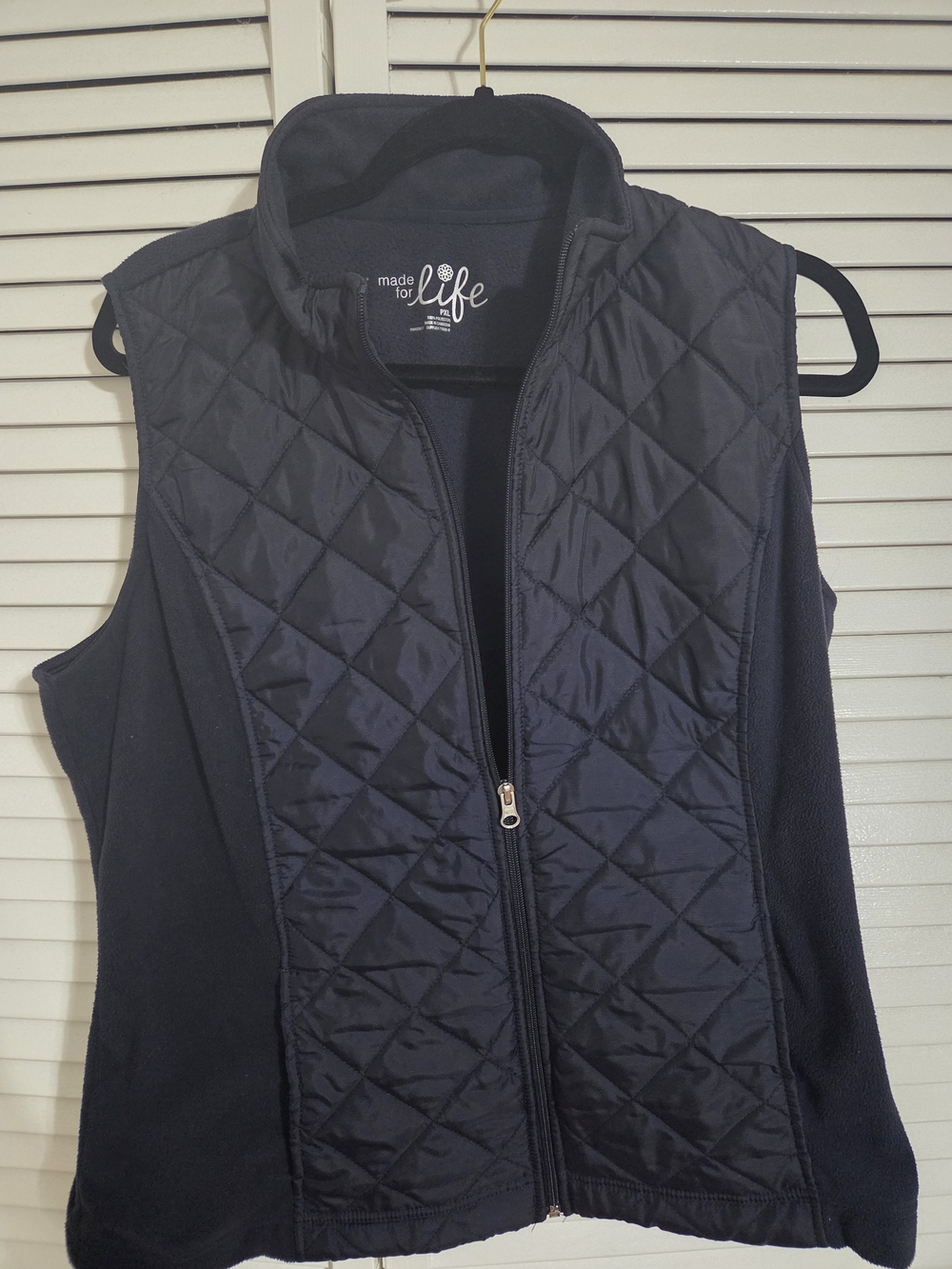 made for life Navy Blue Quilted Front Sleeveless Vest